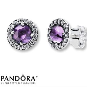 Pandora Glamorous Legacy Amethyst Stud Earrings